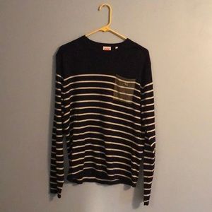 LACOSTE Men’s striped long sleeve w/ front pocket.